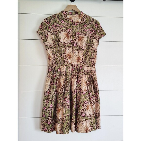 Morris & Co x H&M Pimpernel Floral Fit & Flare Dress Size 6 Cottagecore Boho - Picture 5 of 10